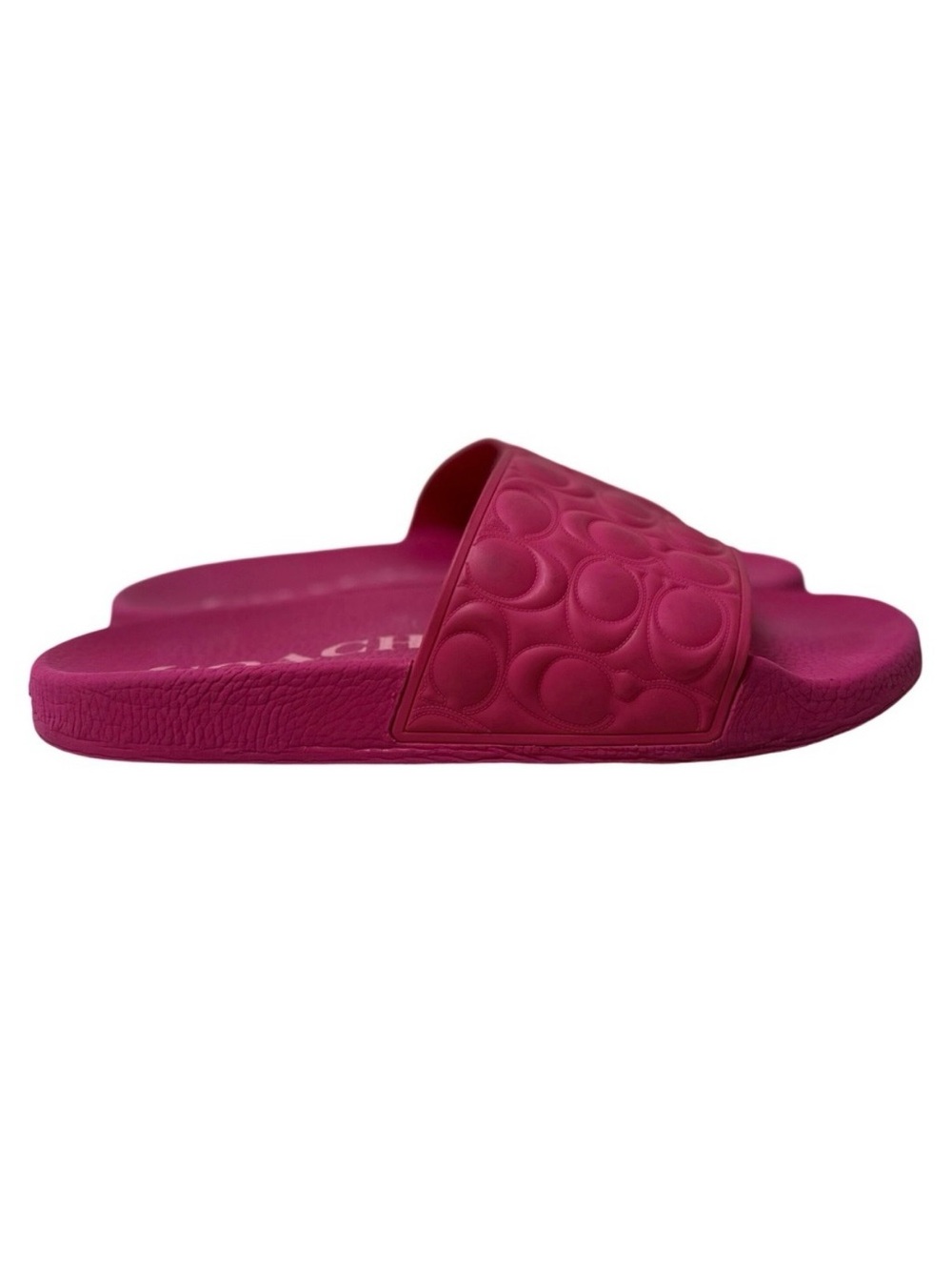 Coach Womens Rubber Sandals Udele Sport Slides Size 8 Hot Pink Logo Barbiecore
